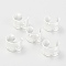 304 Stainless Steel Ear Cuff Findings, with Hole and Word Happy, Silver, 11x7mm, Hole: 1mm