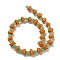 Handmade Lampwork Beads Strands, Mushroom, Dark Orange, 12~14.5x10~12mm, Hole: 1.2~1.8mm, about 23pcs/strand, 11.61~12.60 inch(29.5~32cm)