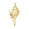 Brass Pendants, Conch Shape, with Jump Ring, Real 18K Gold Plated, 40.5x19x6.5mm, Hole: 3.5mm