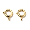 Brass Spring Ring Clasps, Cadmium Free & Nickel Free & Lead Free, Real 18K Gold Plated, 12.5x10x2mm, Hole: 1.5mm