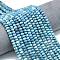 Dyed Natural Map Stone Beads Strands, Frosted, Rondelle, Deep Sky Blue, 6x4mm, Hole: 1mm, about 93~96pcs/strand, 14.57''~14.76''(37~37.5cm)