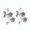 Tibetan Style Alloy Links/Connector, Lead Free & Cadmium Free, Flower, Antique Silver, 31.5x22x2mm, Hole: 1.4mm