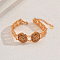 Vintage Roman Style Brass Oval Link Bracelets, Geometric Design Bracelets for Women, Inner Diameter: 6-3/4 inch(17cm)