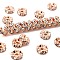 Brass Rhinestone Spacer Beads, Grade AAA, Wavy Edge, Nickel Free, Rose Gold Metal Color, Rondelle, Crystal, 8x3.8mm, Hole: 1.5mm