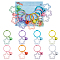 NBEADS 8 Pcs Star Pendant Stitch Markers, Glitter Acrylic Star Stitch Markers with Bell Iron Crochet Loose Leaf Ring Iron Clasp for Crochet Accessories Quilting Jewelry Making