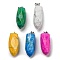 Natural & Dyed Howlite Pointed Pendants, with 201 Stainless Steel Findings, Dyed, Bullet, Mixed Color, 36~40.5x13~15.5x13.5~15mm, Hole: 8.2x3mm