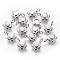 Non-Tarnish 304 Stainless Steel Pendant Cabochon Settings, Plain Edge Bezel Cups, Flower, Stainless Steel Color, Tray: 4mm, 11x7.5x2mm, Hole: 2mm