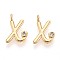 Brass Micro Pave Cubic Zirconia Charms, Long-Lasting Plated, Nickel Free, Real 18K Gold Plated, Letter, Letter X, 13.5x8.5x3.5mm, Hole: 1.6mm