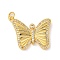 Rack Plating Brass Micro Pave Cubic Zirconia Pendants, with Jump Ring, Cadmium Free & Lead Free, Long-Lasting Plated, Butterfly, Real 18K Gold Plated, 20.5x24.5x3mm, Hole: 3.4mm