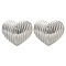 Ion Plating(IP) 304 Stainless Steel Heart Stud Earrings, Stainless Steel Color, 11.5x13.5mm