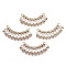 Brass Micro Pave Cubic Zirconia Pendants, Long-Lasting Plated, Curved, Light Gold, Clear, 13x27x3mm, Hole: 1.2mm