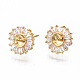 Серьги из латуни с микропейвом и прозрачным фианитом KK-S356-130G-NF-1