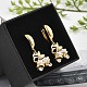 Латунные серьги-кольца из прозрачного кубического циркония EJEW-R016-06G-3