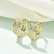 Латунные серьги-кольца из прозрачного кубического циркония EJEW-C122-03G-1