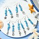 Серьга с подвесками из синтетической бирюзы EJEW-JE05436-2