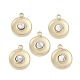 Синтетические плоские круглые брелоки из говлита STAS-L022-415G-01-1