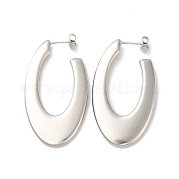 Овальные серьги-гвоздики из нержавеющей стали 304 EJEW-Z022-25P