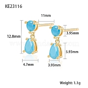 Серьги-пусеты с подвесками и каплевидными циркониями SC9593-09