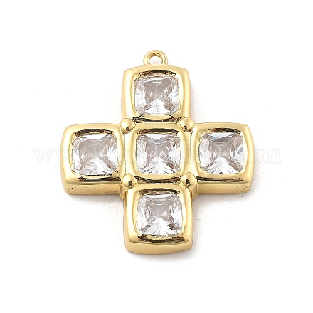 Латунные микропаве прозрачные подвески с фианитом X-KK-L228-44B-G-1