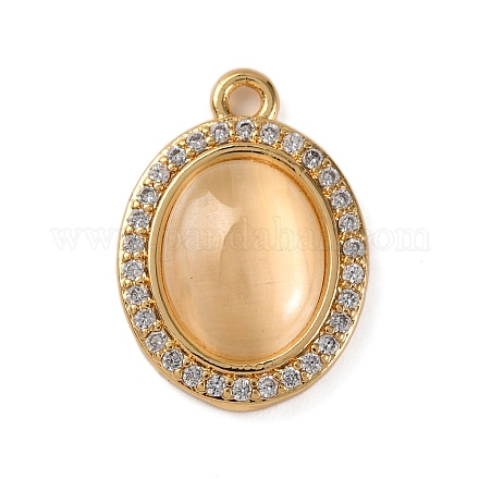 Латунные микропаве прозрачные подвески с фианитом KK-Z066-06G-01-1