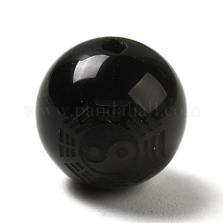 Натуральные круглые бусы из обсидиана G-M406-01B-1