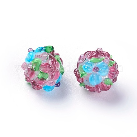 Ручной работы ухабистым Шарики Lampwork LAMP-E021-06E-1
