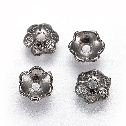 6 -petal тибетский стиль сплава цветок крышки шарика TIBE-S220-B-RS-1