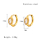 Cubic Zirconia Hoop Earrings, Real 18K Gold Plated 304 Stainless Steel Earrings, Oval, 16x6mm