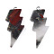 Natural Bloodstone Pendants, Lightning Bolt Charm, with Stainless Steel Color Tone 304 Stainless Steel Loops, 40~44.5x17~20x4.5~6mm, Hole: 2mm
