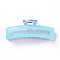 Rectangle PVC Big Claw Hair Clips, with Iron Findings, Banana Jaw Clips Hair Accessories for Women and Girls, Cyan, 115x39mm