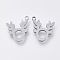Tarnish Resistant 201 Stainless Steel Charms, Laser Cut Pendants, Elk Christmas Reindeer/Stag, Stainless Steel Color, 14x13x1mm, Hole: 1.2mm