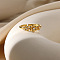 304 Stainless Steel Adjustable Cuff Rings for Women, with Micro Pave Cubic Zirconia, Golden, Flower, 15x2.5mm, Adjustable
