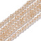 Cubic Zirconia Beads Strands, Faceted, Round, Bisque, 3x2.5~3mm, Hole: 0.3mm, about 114~141pcs/strand, 37cm