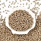 6/0 Glass Seed Beads, Metallic Colours Style, Round, Pale Goldenrod, 6/0, 4mm, Hole: 1.5mm, about 4500pcs/pound