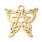 304 Stainless Steel Pendants, Butterfly with Star Charms, Golden, 40x40x1.5mm, Hole: 4.8mm