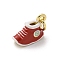 Brass Enamel Charms, with Jump Ring, Lead Free & Cadmium Free, Real Gold 18K Plated, Shoes Charm, Red, 9x13.5x6mm, Hole: 3mm