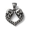 304 Stainless Steel Pendants, Skull Charms, Antique Silver, 45x34.5x11mm, Hole: 10x5mm