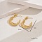 Stylish 201 Stainless Steel Hollow Heart Stud Earrings, Golden, 30x20mm