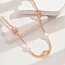 Fashionable Vintage Teardrop Imitation Pearl & Glass Sead Beaded Women's Long Necklaces, Orange