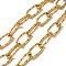 Ion Plating(IP) 304 Stainless Steel Oval Link Chains, Unwelded, with Spool, Real 18K Gold Plated, 19.5x9.5x2mm, 10m/roll