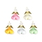 Acrylic Pendants, with Alloy Finding and Glass Beads, Angel, Mixed Color, Antique Golden, 33~33.5x22x9.5mm, Hole: 2.8mm
