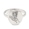 Non-Tarnish 304 Stainless Steel Adjustable Rings, Sun & Hands, Stainless Steel Color, US Size 6(16.5mm)