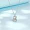 Stainless Steel Rhinestone Bear Pendant Necklaces, with Shell, Cable Chain Necklace for Women, Stainless Steel Color, 17-3/4 inch(45cm)