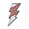 Double-side Printed Opaque Acrylic Pendants, Lightning Bolt, Red, 52.5x29x2.5mm, Hole: 1.6mm