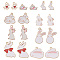 Alloy Enamel Bunny Pendants, for Easter, Rabbit Shape, Golden, White, 28x14x3mm, Hole: 2.5mm, 45pcs/Box