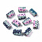Handmade Polymer Clay Beads, Column with Jewelry Crafts Pattern, Pearl Pink, 11x6~7.5mm, Hole: 2~3mm