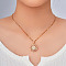 Elegant Vintage Brass Pave Clear Cubic Zirconia Heart Snowflake Romantic Pendant Necklaces for Women, Golden, 15.75 inch(40cm)