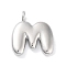 Rack Plating Brass Balloon Letter Pendants, Cadmium Free & Lead Free, Long-Lasting Plated, Platinum, Letter M, 18x16.5x4.5mm, hole: 2.5mm
