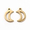 Ion Plating(IP) 304 Stainless Steel Pendants, With Jump Ring, Moon, Real 14K Gold Plated, 10x6.5x1mm, Hole: 1mm