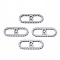 Tarnish Resistant 201 Stainless Steel Links Connectors, Laser Cut, Oval with Letter, Stainless Steel Color, Letter.G, 15x6x1mm, Hole: 4x5~7mm